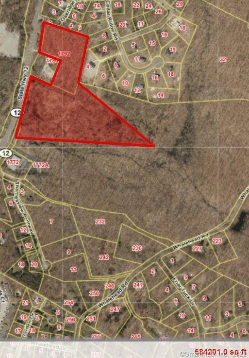 Two parcels being sold together for a total of 16 +/- acres of Industrial land. 4.26 acres at 1729 Route 12 and a divided portion of 1722A Route 12 with approximately 12 acres. All acreage and proposed property division lines are approximate.Remaining acreage at 1722 A will be set aside for preservation / open space.