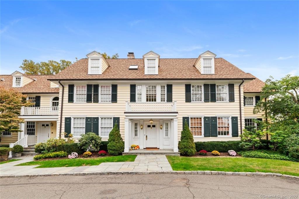 Privately set behind a stone wall and mature trees, this elegant townhouse-style end-unit in Greentree Estate is perfect for anyone who wants a low-density coveted neighborhood with the convenience of downtown Greenwich. This fully updated sundrenched unit boasts one floor living, 9' ceilings, 2 bedrooms, 2.1 baths, fireplace, upscale finishes, fixtures, and appliances, as well as an office that could easily serve as a guest bedroom. Fully complete with a private deck that overlooks the expansive, shared backyard as well as a garage space and an assigned exterior space. Tenant in Place until June 2023