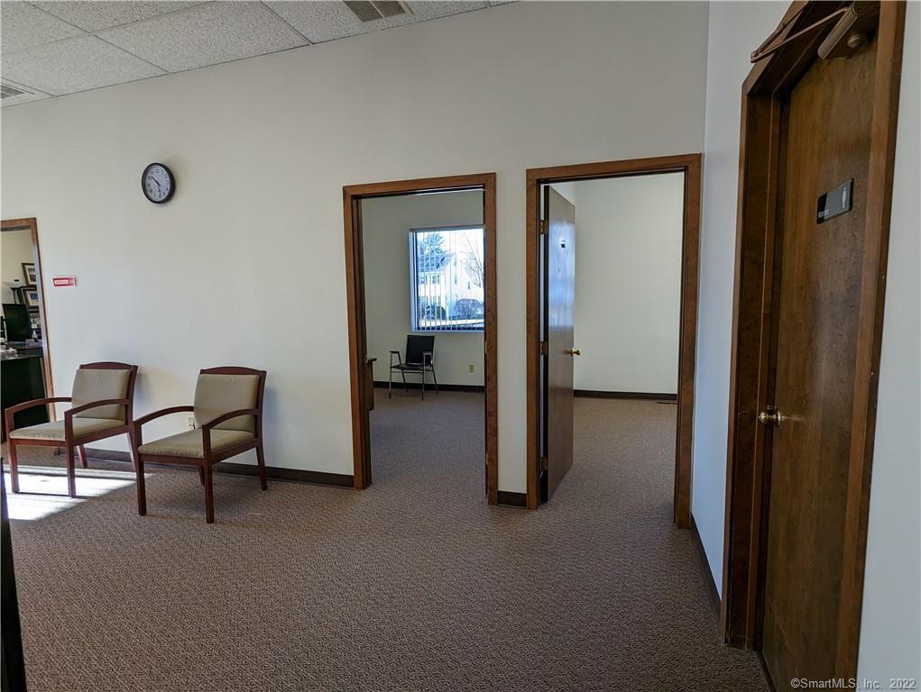 New shared office spaces available for professional in Stratford. Ideal for solo practitioner or as a satellite office.Approximate office space is 12x12. Private office on ground floor with use of conference room and outdoor signage. Includes utilities.Approximate corner lot vehicles per day is 25, 000 per DOT.