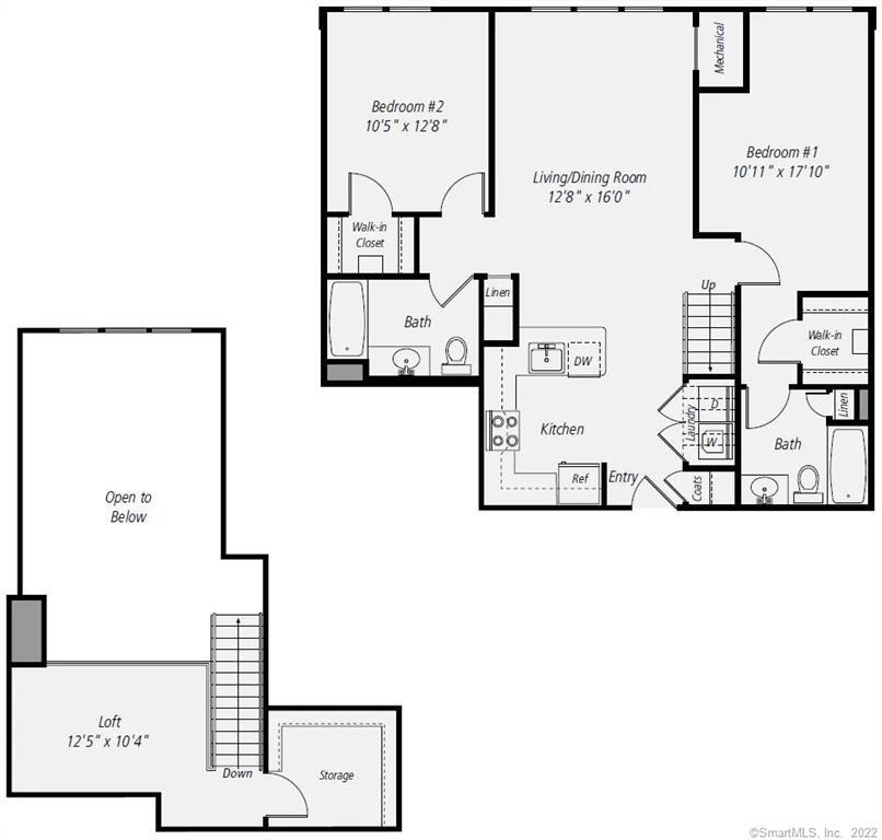 Fabulous Price! Luxury living in the heart of downtown Norwalk!This oversized 2BR/2bth Loft features a gourmet eat-in kitchen with w/high-end cabinetry/ granitegas stove, dishwasher, microwave, breakfast bar that opens into sunfilled living/bedroom suite w/ walk-in closet, lots of closets, professional gym, billiards room, clubroom-great for relaxing, studying, workspaceentertaining- beautifully landscaped courtyard w/ grills and inground pool, highways and train, pet ok, low-security deposit, concierge- package reception, dry cleaning service, 24-hour emergency maintenance, low-security deposit- must-see unit!