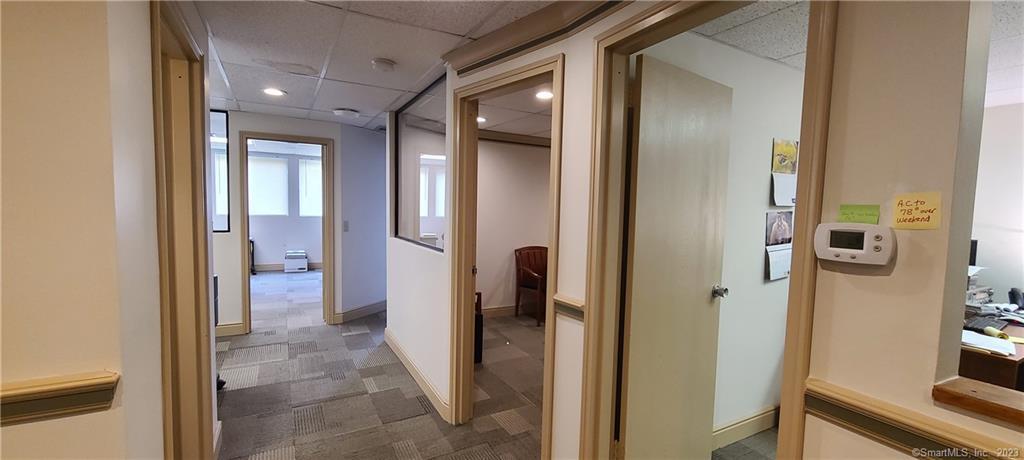 36 Mill Plain Road, Suite 310, located in Danbury, Connecticut. This 910 sq. ft. office suite is located in a well-maintained office building, close to I-84. Features reception area, four private offices, and private bathroom.