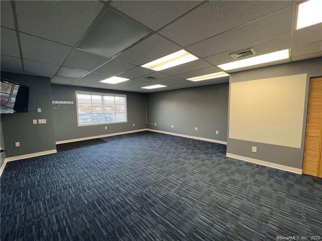 Available for Lease at $850 per month. Great location with a great opportunity to rent an office for retail or other business types. The office space is located across the street from the Big Y and Walgreens Plaza in Smyth Fams Complex. It is perfectly situated for maximum exposure on the corner of Hazard Ave. and Palomba Drive! Inside you will find an open floor plan with a bathroom and small break room area with plenty of cabinet space.