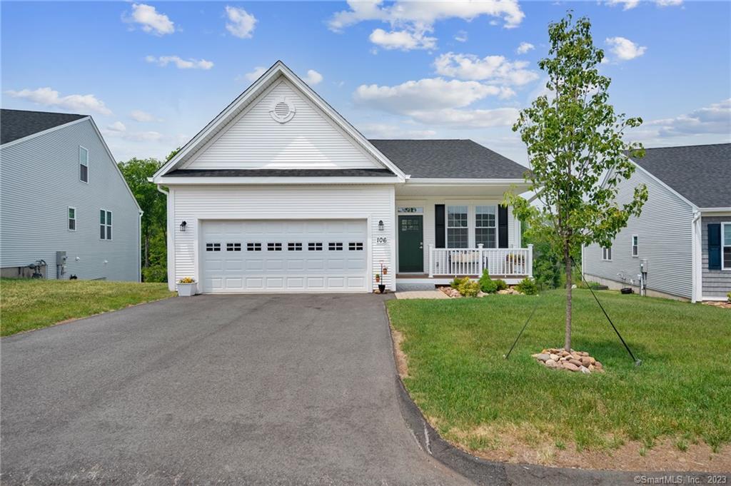 Welcome home to 106 Webster Lane at Founders Ridge. This beautiful 1, 491 sq. foot Kirby Style ranch home is just 18 months old. PRICED NEW WOULD BE $40k - $45K MORE! This home is in an Adult Active Community in the Westfield District of Middletown. This open floor plan home is just what you been looking for. Just to name a few interior features this home has 9 ft. ceilings and an open floor plan for the Kitchen, Dinning, and Living Room. Has 2 bedrooms, 2 full baths, and a den / study. The kitchen has Granite counters, Stainless Steel appliances, and hardwood floors throughout.  The Primary Suite has an oversized walk-in closet and ensuite bathroom with double sink vanity and walk in shower with grab bars.  There is a full walk out basement which has an additional 1, 491 sq. feet with 10 ft. ceilings. Did I mention the beautiful front porch is perfect for watching the sun rise and enjoying that morning cup of coffee. Come take a tour. I promise you won't be disappointed. Book your showing today. This won't last long! Also Listed as Condo MLS #170576511