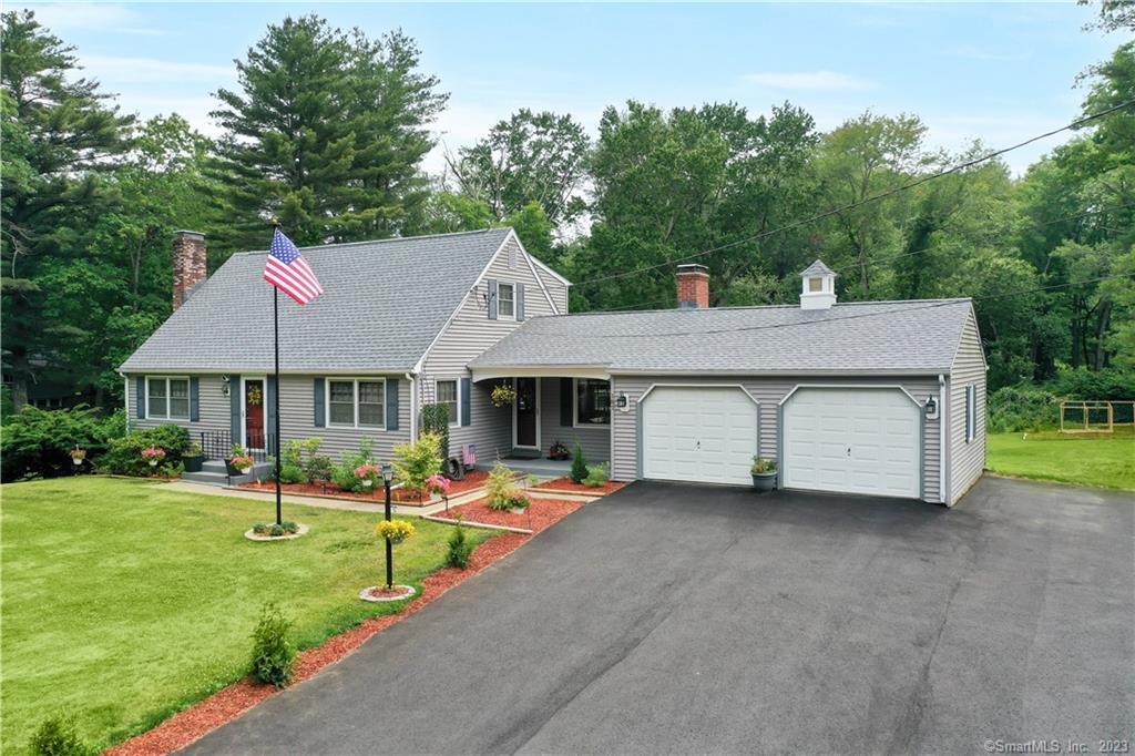 Welcome to this charming Cape, built in 1967, offering a delightful combination of vintage charm and modern updates. With 1, 758 square feet of living space and a partially finished basement, this residence provides ample room for comfortable living and entertaining. Situated on a generous one-acre lot, this property boasts a large backyard complete with a deck, firepit, garden, and a serene pond perfect for fishing. Upon entering, you'll be captivated by the warmth and character this home exudes. With three bedrooms boasting ample closet space, everyone in the household will find a cozy retreat to call their own. For those seeking additional living space, the partially finished basement is a dream come true. Perfect for entertaining, it features an office space for work-at-home professionals, a gym area complete with all the included equipment, a game room with a pool table for friendly competitions, and a theater room with an amazing sound system for the ultimate movie night experience. Stay comfortable year-round with the newly installed ductless split units that provide both heating and cooling options. The property boasts a French drain system in the yard, eliminating the need for flood insurance and ensuring peace of mind during wet seasons. Additionally, all new plumbing has been installed on the main floor, offering worry-free living. Don't miss the opportunity to make this your dream home. Schedule a private tour today!