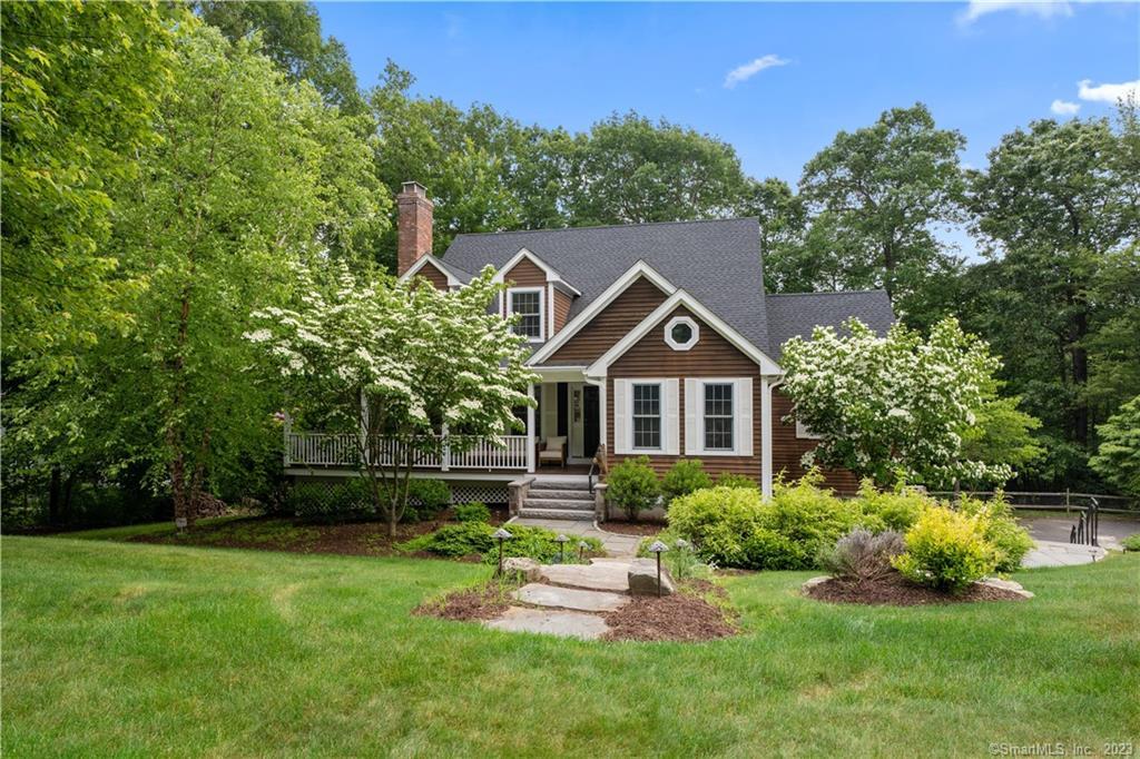 Welcome to 16 Saxony Lane tucked away in a cul de sac neighborhood in the charming town of Woodbury. As you approach this lovely home, you'll be greeted by a picturesque front porch, ideal for enjoying your morning coffee. Step inside to discover a spacious and inviting interior boasting three generously sized bedrooms and three full bathrooms, plus an additional half bathroom for added convenience. The main floor features a magnificent primary bedroom suite, providing a peaceful retreat with its own private bathroom and walk in closets. Imagine unwinding after a long day in the luxurious tub complimented by a stylish double sink vanity. The open concept main floor boasts vaulted family room ceilings, a stylish dining area and country kitchen plus a sitting room. Upstairs two generous sized bedrooms share a full well appointed bathroom and a loft space. The fully finished basement offers a bonus heated and cooled living space, featuring walk out access to the patio and backyard. With a full bathroom on this level there are so many possibilities. This home has been meticulously maintained, with recent upgrades including a new roof and boiler, ensuring worry-free living for years to come. The fully fenced yard is tranquil, and serene, making it the perfect escape from the hustle and bustle of everyday life. Schedule a showing today and experience the charm and elegance of this remarkable property firsthand.