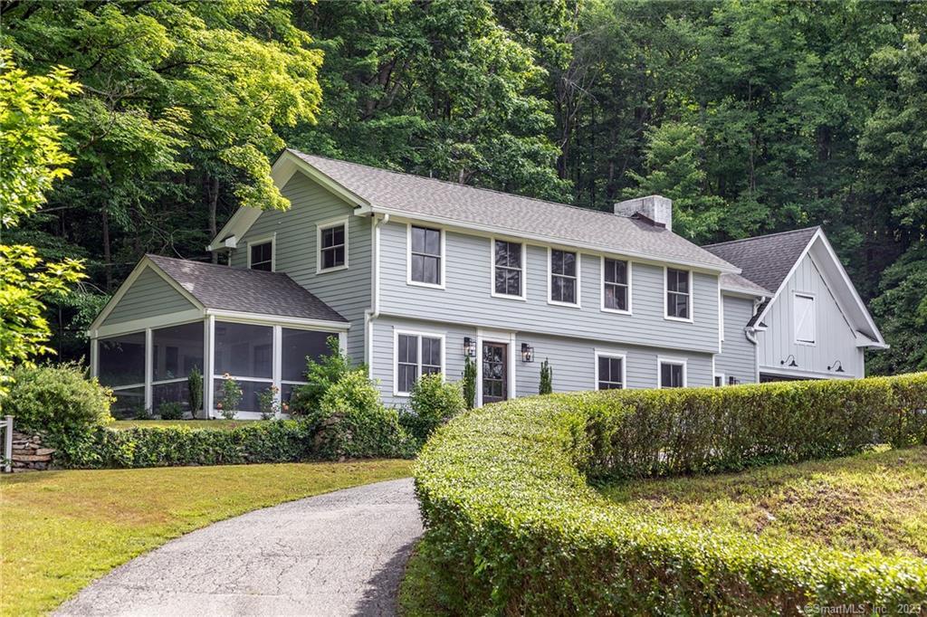 Escape to Macedonia Brook. Stunning, newly renovated?home with park-like grounds, screened-in porch and western views of Preston Mountain. Enjoy sunset at your fire-pit with the sounds of babbling Macedonia Brook at your feet. This expertly updated home features designer?touches that will delight. On the main level you will find a sumptuous living room with fireplace, perfectly appointed eat-in kitchen, generous screened-in porch and enormous dedicated mudroom with laundry and sink. Upstairs find an expansive master bedroom suite with vaulted ceiling and exceptional master bath along with two additional bedrooms?which share a bespoke full bath with tub. Unfinished space above garage with exterior or interior access has potential for office or gym space. Delight in the thoughtfully designed grounds which include a stream, herb garden, fire pit with seating - all overlooking Macedonia Brook which sits at the corner of the property. Located just down the road from Macedonia State Park you can take advantages of miles of hiking, biking and ability to fish. Just 5 minutes from Kent Town Center, this home truly is a dream!