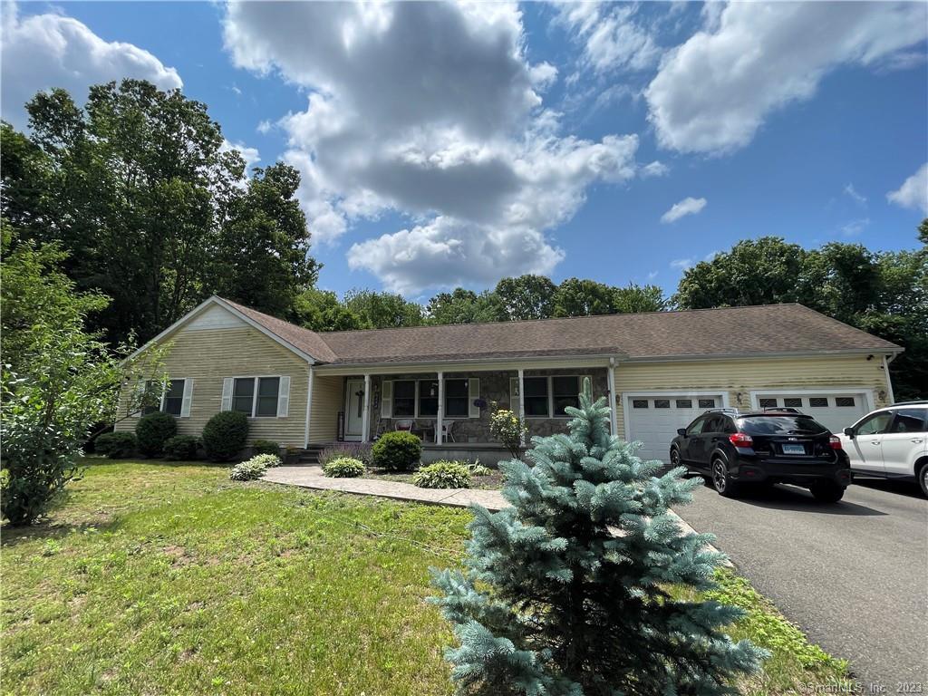 Beautiful ranch home on 2.2 acres tucked away off the street in a private setting. The large kitchen with granite counter tops is open to a big dining room with a beautiful stone fireplace and sliders to a deck.